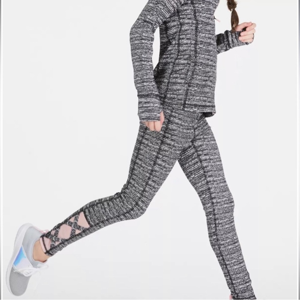 Ideology static print athletic jacket and leggings set of 2 size large